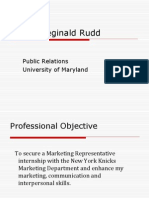 Travis Reginald Rudd: Public Relations University of Maryland