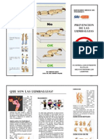 Triptico de Prevencion de Las Lumbalgias