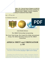 Africa Unity and Unification at 50: Date: 25 May, 2013