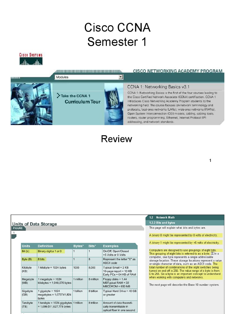 Revue CCNA Cisco - Semestre 1 | PDF