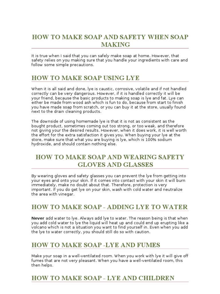 Soap Making PDF Soap Sodium Hydroxide