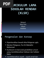 Kurikulum Lama Sekolah Rendah (KLSR)