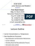ECSE-6230 Semiconductor Devices and Models I: Prof. Shayla Sawyer