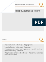 From learning outcomes to testing 