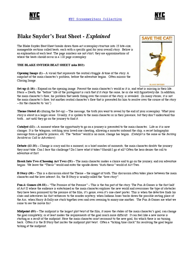 Beat Sheet Plot Narrative Leisure