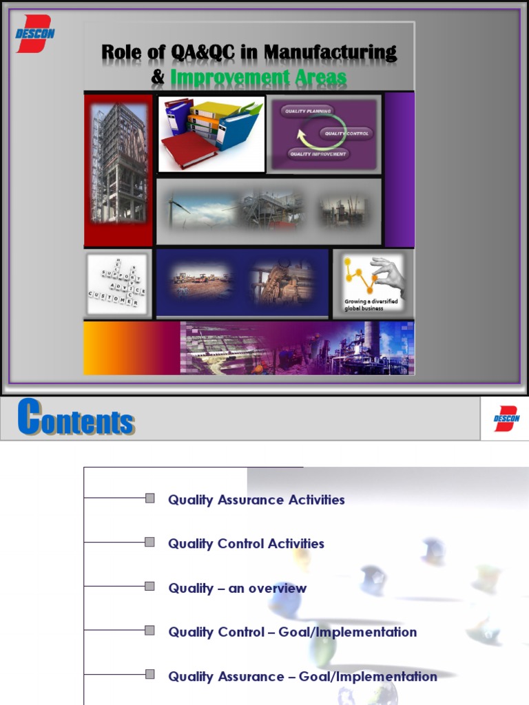 Role of QA&QC in Manufacturing - Presentation.ppt | Quality Assurance ... image.