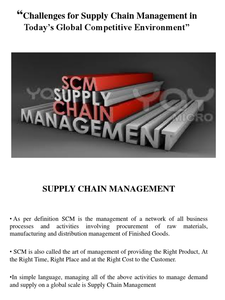 Challenges For Supply Chain Management in Today's | PDF | Supply Chain ...
