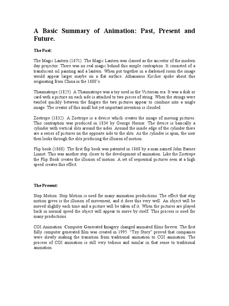 A Brief History of Animation | PDF | Animation | Anime