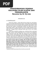 Download SEJARAH PERKEMBANGAN ILMU PENGETAHUAN ISLAM KLASIK by dr liza MPdI  MM CHt SN15557172 doc pdf