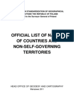 Official List of Names of Countries and Non-Self-Governing Territories