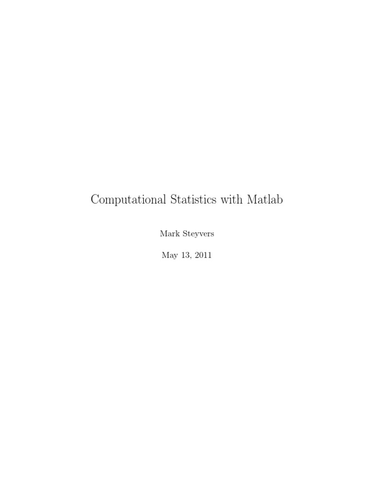 Putational Statistics Using Matlab | PDF | Probability Distribution ...