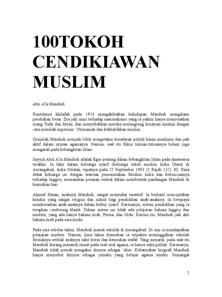 Cendikiawan Klasik Islam Sejarah Peradaban Islam