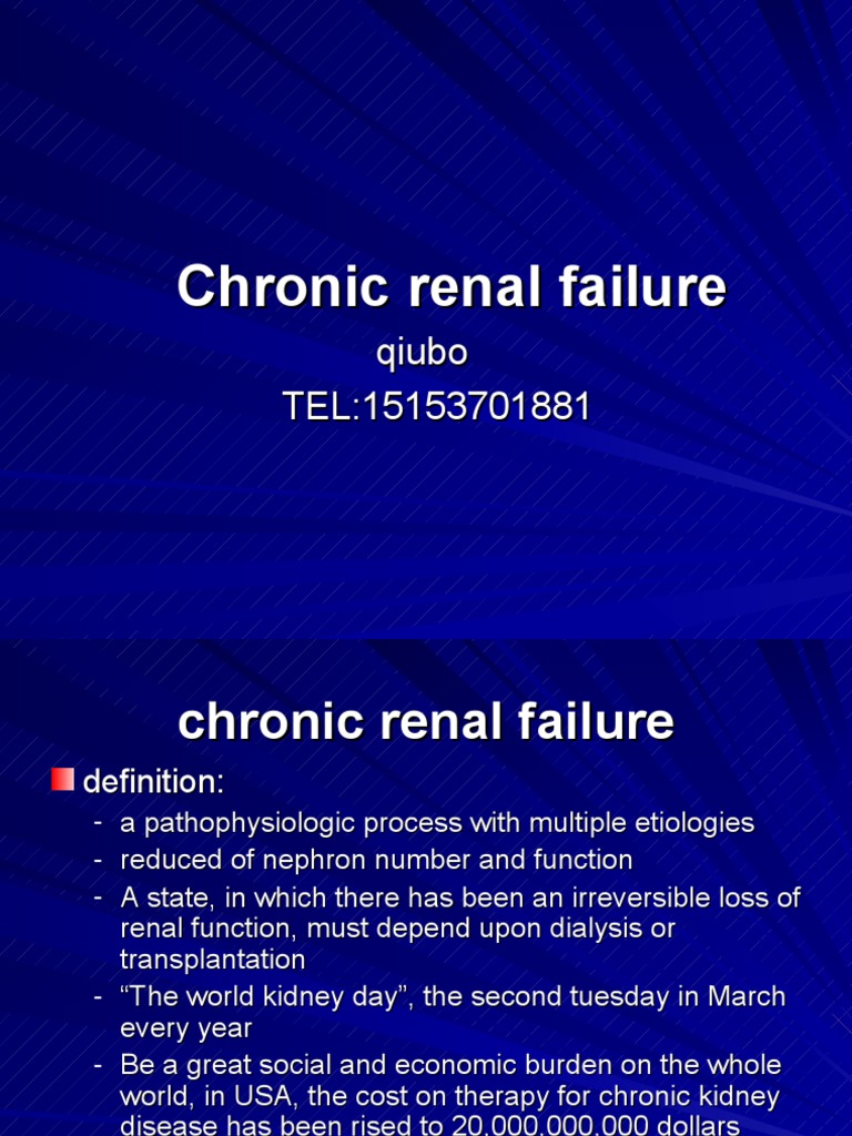Chronic Renal Failure | PDF | Chronic Kidney Disease | Renal Function