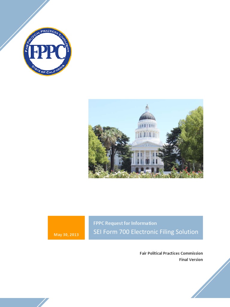 FPPC SEI Form 700 Electronic Filing Solution | PDF | Sanitization ...