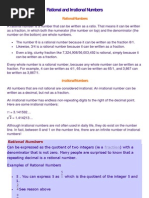 Rational and Irrational Numbers