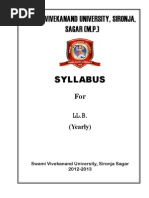 Llb Sylabus at Sagar University