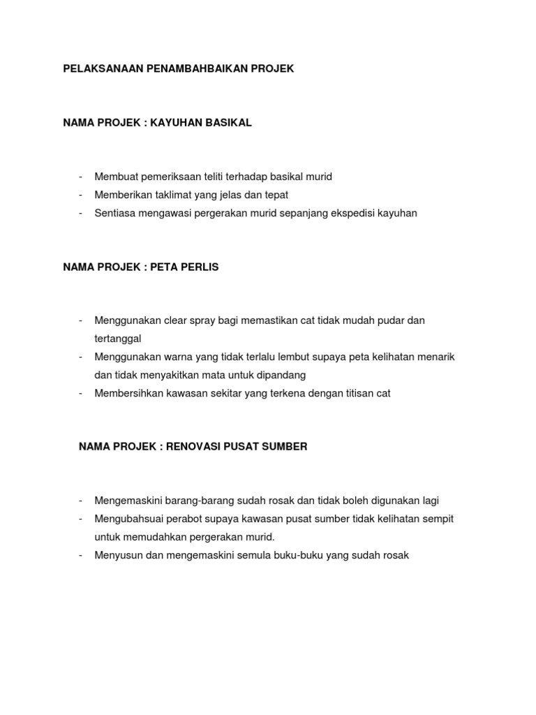 Pelan Tindakan Projek Pdf