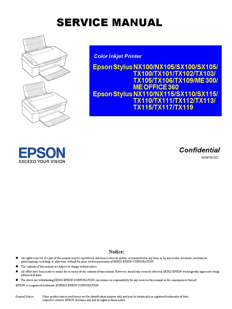 Epson_stylus TX Sx Cx Service Manual | Image Scanner | Usb