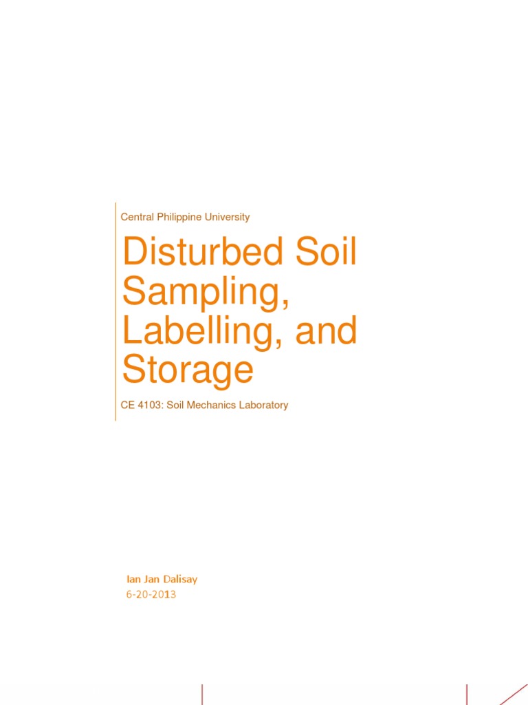 Disturbed Soil Sampling and Labelling | PDF | Geotechnical Engineering ...