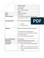 Subject Date Class Time Focus Theme Topic Content Standard: Word Cards, Worksheet, Video Clip