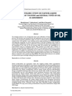 THERMODYNAMIC STUDY ON VAPOUR-LIQUID
EQUILIBRIUM OF TOLUENE and SEVERAL TYPES OF OIL AS ABSORBENT