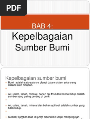 Bab 4 Kepelbagaian Sumber Dibumi