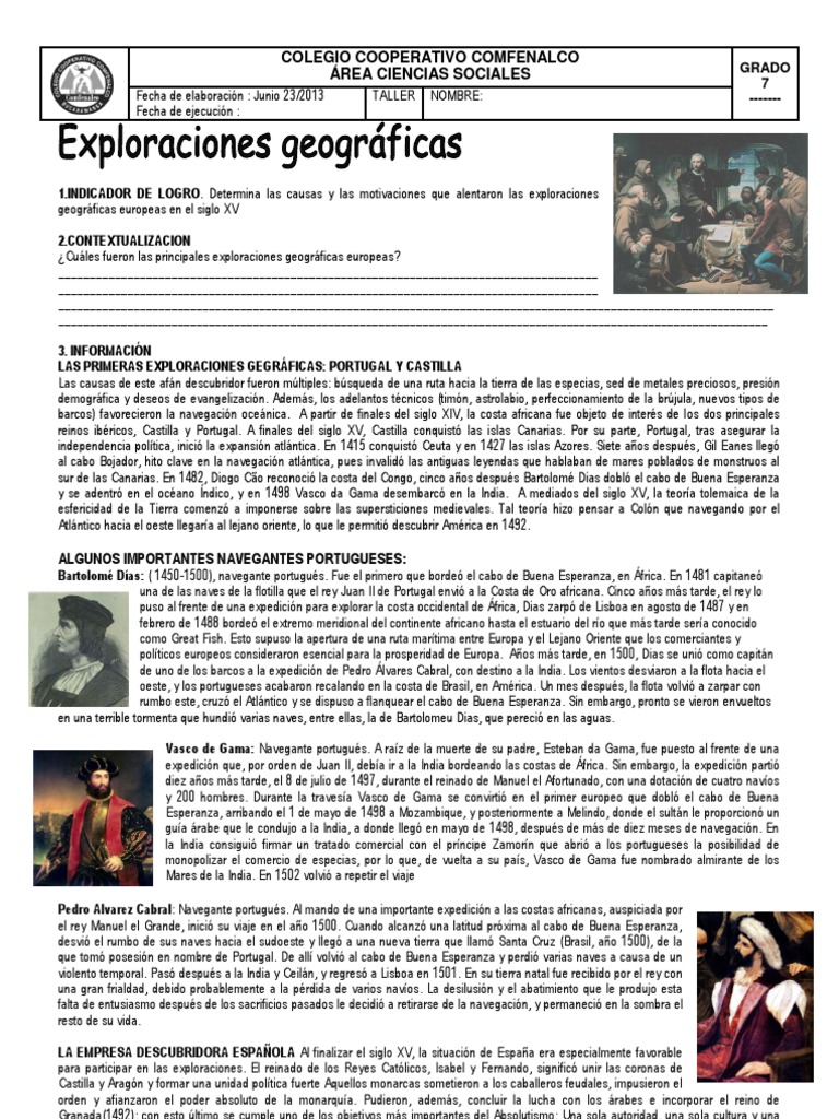 Taller Lectura Exploraciones Download Free PDF Cristobal colon Exploración