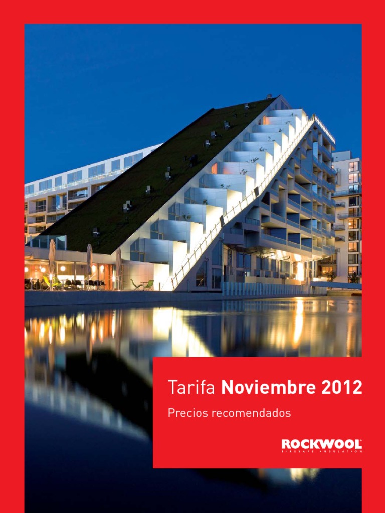 Tarifa Precios Lana de Roca PDF Aluminio El hombre hace Materiales