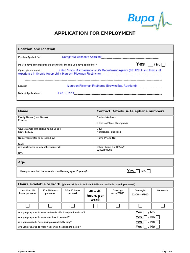 Rebate Application Form Bupa