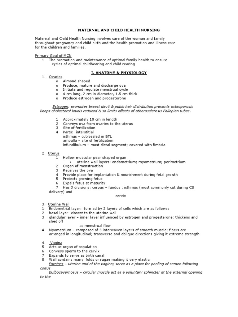 Maternal and Child Health Nursing Question Integrity