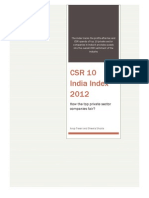 CSR 10 India Index 2012: How The Top Private Sector Companies Fair?