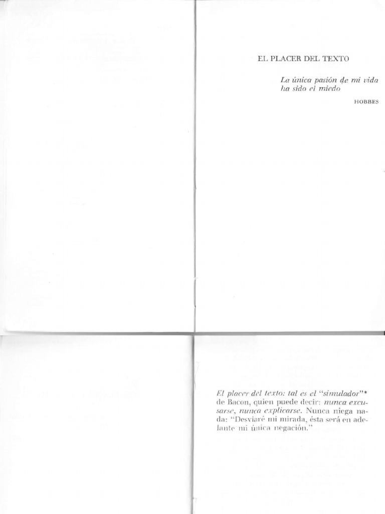 BARTHES, Roland. El Placer Del Texto PDF | PDF | Ciencias sociales