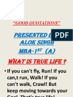 Good Quotations'': Presented By:-Alok Singh MBA-1 (A)