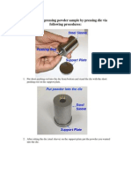 Instruction of Pressing Powder Sample by Pressing Die Via Following Procedures