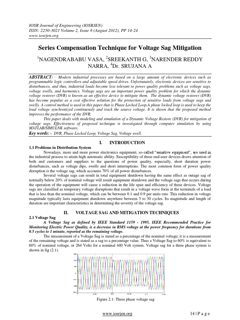 Series Compensation Technique For Voltage Sag Mitigation | PDF