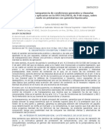 El control de transparencia de condiciones generales y cláusulas predispuestas. Su aplicación en la ... (1)