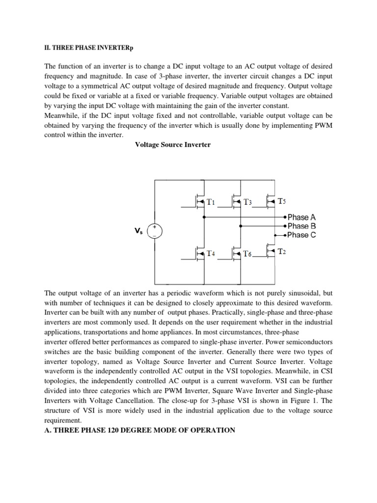 120 Degree Operation of 3-Phase Inverter | PDF | Power Inverter | Force