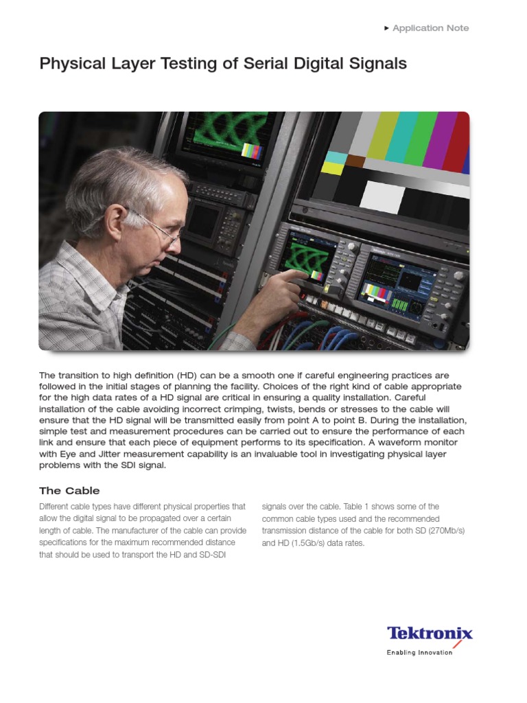 Physical Layer Testing of Serial Digital Signals | PDF
