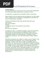 Types of Word Formation Processes