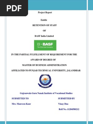 Project Report Mba Employee Retention Employment