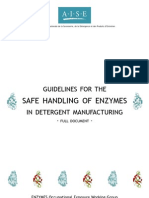Safe handling of enzymes in detergent manufacturing