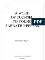 a word of counsel to young sabbath keepers- by humphrey njuguna