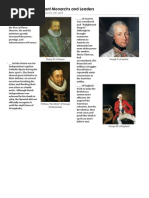 Important Monarchs and Leaders