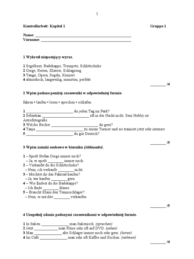 Infos Aktuell 1 Sprawdziany Pdf