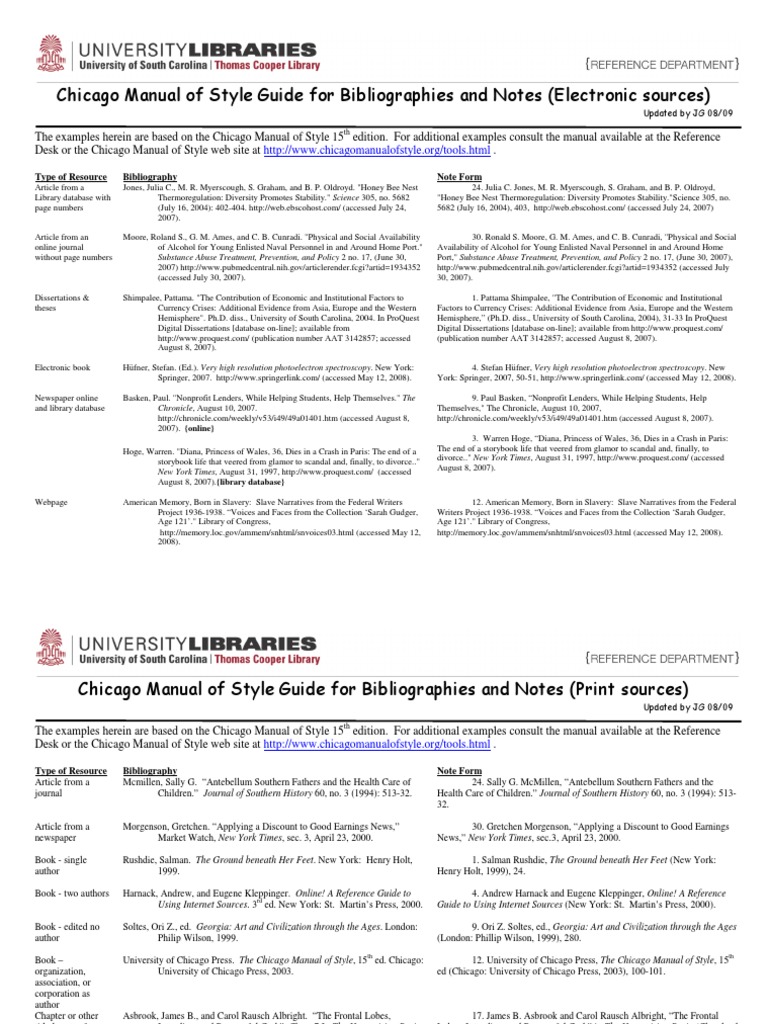 Chicago Style Guide for Citations | PDF | Politics