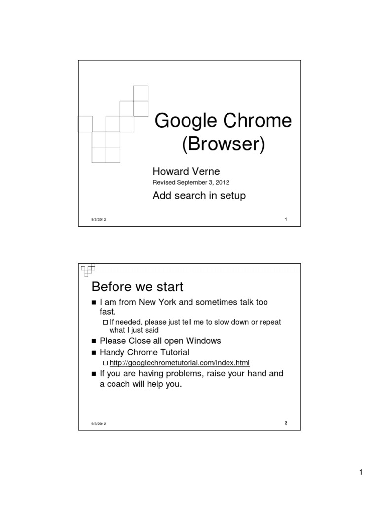 Google Chrome Class | PDF