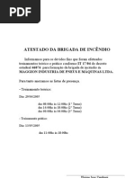 Atestado de Funcionamento Da Brigada