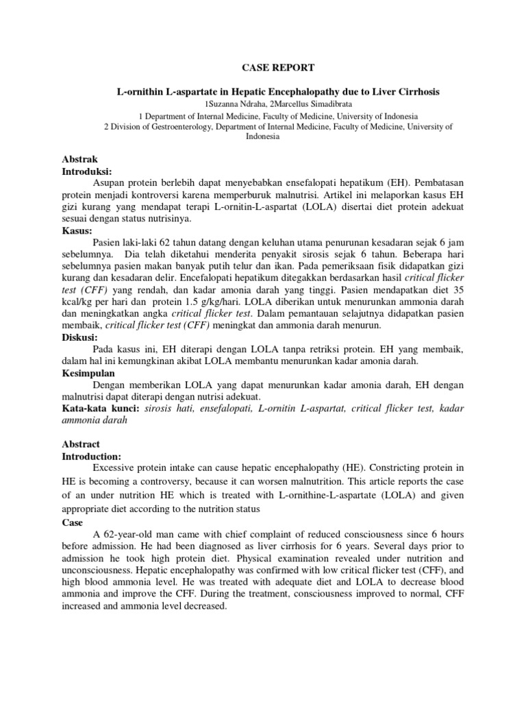 Contoh Case Report | Sirosis | Obat Klinis