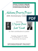 Alabama Possible-Alabama Poverty Project 20th Anniversary Sponsor Package