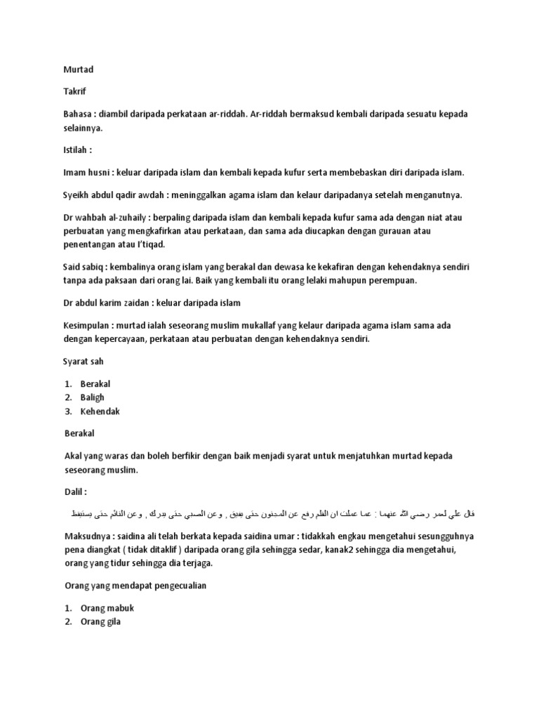 Murtad artinya pengertian dan makna yang perlu dipahami